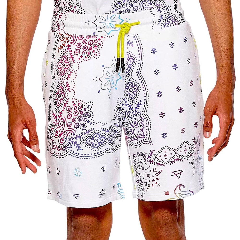 ELEVEN PARIS Men's Regular-Fit Paisley Bandana-Print Jogger Shorts